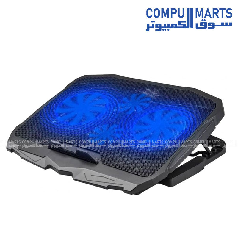 Dantech S18 Gaming Laptop Cooler – 4 Fans, Metal Mesh Surface, Red LED, Adjustable Height – Supports Laptops up to 17.3 inches