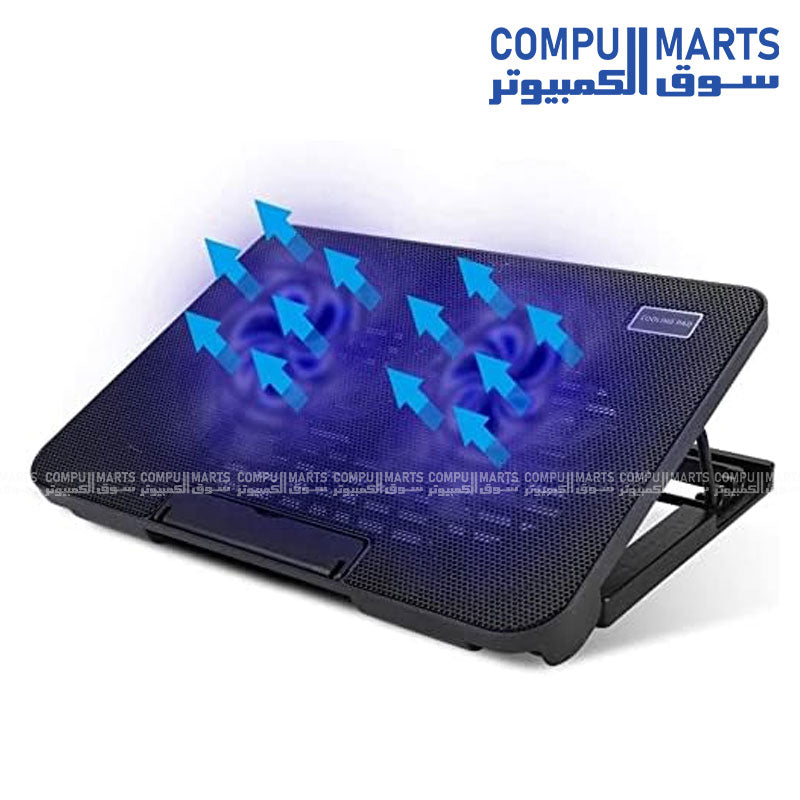 Dantech N99 Laptop Cooling Pad – Dual Fan Black Cooling Stand for Notebooks