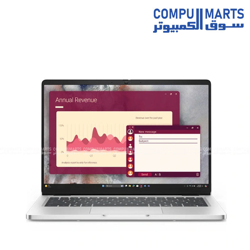 Dell Pro 14 Laptop – Intel Core Ultra 7 265U vPro, 16GB DDR5, 512GB SSD, 14" FHD+ Display, Intel Graphics, Ubuntu, Platinum Silver, 3 Years Warranty