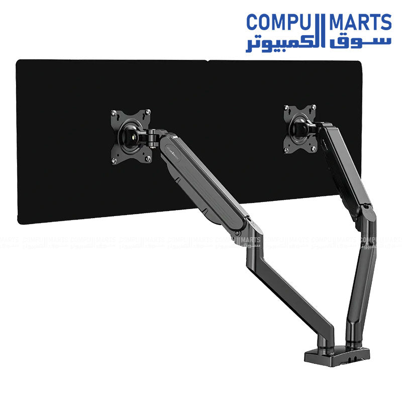 MBD1 Dual Arm Monitor Stand with Built-in Gas Piston and 160-460 mm height adjustment