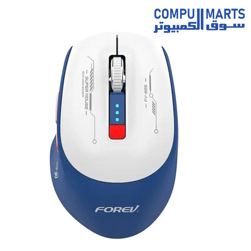 ماوس Forev FV-985 لاسلكية بلوتوث ثنائية الوضع قابلة لإعادة الشحن Type-C نقرة صامتة للمكتب والألعاب لأجهزة الكمبيوتر الشخصية وأجهزة Mac