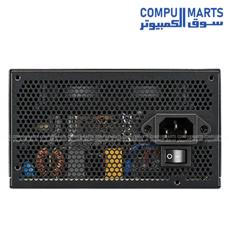 Cooler Master G Gold Series 750W power supply MPE-7502-ACAAG ATX 3.1 80 Plus Gold non modular PSU 120mm HDB fan black front view