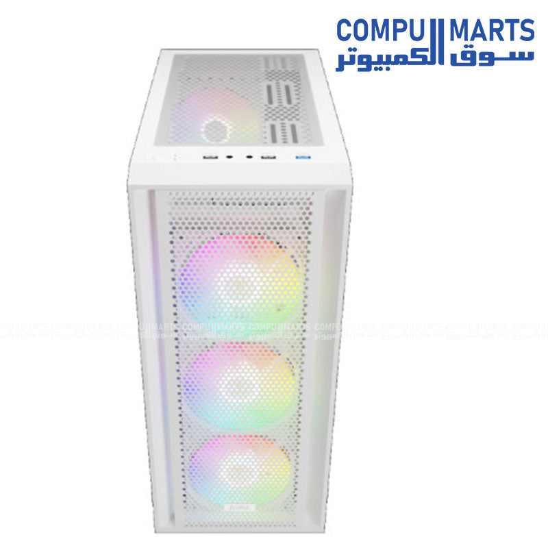 GAMDIAS AURA GC2 WHITE Elite+ AURA750 gaming PC case with AURA750 power supply
