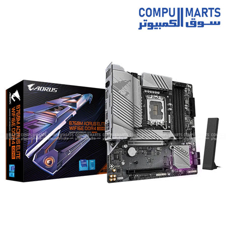 GIGABYTE B760M AORUS ELITE WiFi6E GEN5 – Micro‑ATX LGA1700 Motherboard – PCIe 5.0 x16 – DDR4 5333MT/s OC – Dual M.2 – Wi‑Fi 6E & 2.5GbE LAN