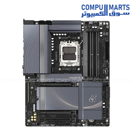 GIGABYTE B850 AI TOP – ATX AM5 Motherboard – DDR5 OC up to 8600MT/s – PCIe 5.0 x16 – Wi‑Fi 7 & Dual 10GbE LAN – EZ‑Latch M.2 Slots