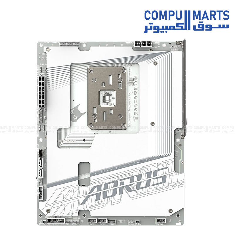 GIGABYTE B850 AORUS STEALTH ICE – White AM5 ATX motherboard – DDR5 up to 8200MT/s – PCIe 5.0 x16 – Wi‑Fi 7 & 5 GbE LAN – 4× M.2 SSD slots