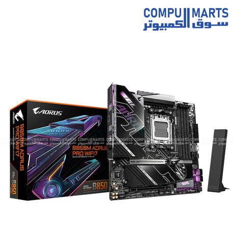 GIGABYTE B850M AORUS PRO WIFI7 – AM5 DDR5 Micro ATX Motherboard – PCIe 5.0 – USB4 – Wi-Fi 7