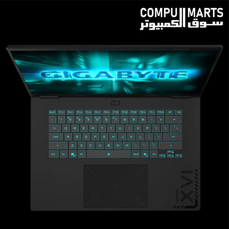 Gigabyte A16 CWH gaming laptop featuring a 16 inch 165Hz WUXGA display and Black Steel chassis