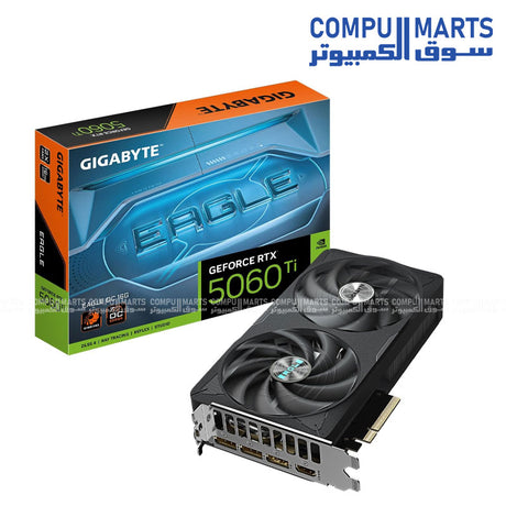 GIGABYTE GeForce RTX 5060 Ti EAGLE MAX OC 16GB dual‑fan graphics card on white background
