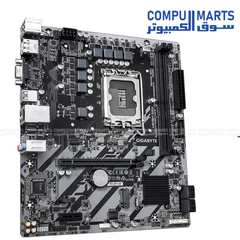 GIGABYTE H810M S2H with HDMI 2.1, DisplayPort 2.1, D-Sub, and Realtek Gigabit LAN