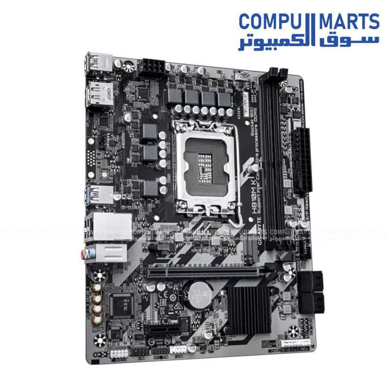 GIGABYTE H810M-K Micro ATX motherboard with LGA1851, DDR5 memory support and PCIe 4.0 available in Egypt.
