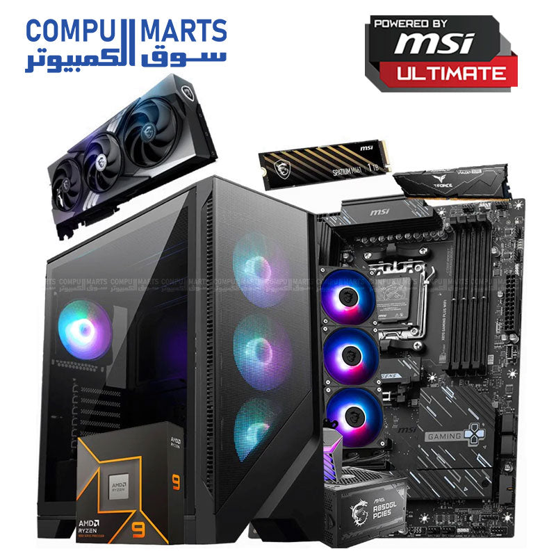 GRAPHIC DESIGN PC BUILD 2 – Ryzen 9 9900X, RTX 5070 Ti 16GB, 32GB DDR5, 1TB NVMe, WiFi, Liquid Cooling, 850W PSU