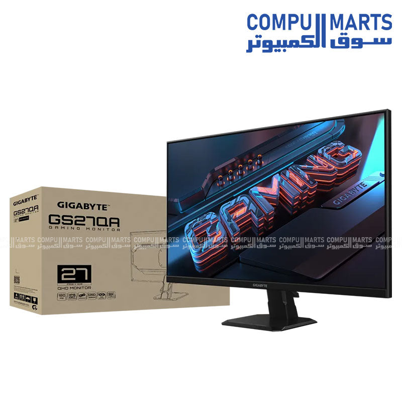 Gigabyte GS27QA EU 27-inch IPS QHD Gaming Monitor – 180Hz, 1ms, HDR Ready, 100% sRGB, HDMI 2.0, DisplayPort – Egypt
