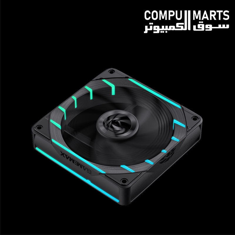 GameMax TORNADO T12 ARGB fan with 800–2200RPM ±10% speed and 66.89 CFM airflow