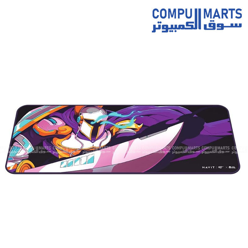 Havit GAMENOTE MP862 x VKS Large Extended Gaming Mouse Pad with 70 × 30 × 0.3 cm size, precision cloth surface, anti-slip rubber base, and double-stitched edges.
