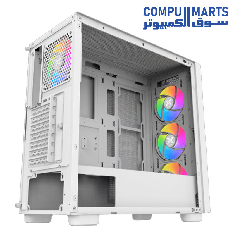 XIGMATEK Gaming Y Pro E-ATX gaming case with dual ARGB LED strips, tempered glass side panel, spacious interior, and advanced cooling support for high-performance builds
