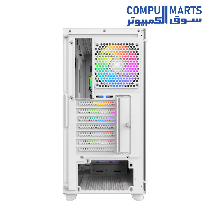 XIGMATEK Gaming Y Pro E-ATX gaming case with dual ARGB LED strips, tempered glass side panel, spacious interior, and advanced cooling support for high-performance builds