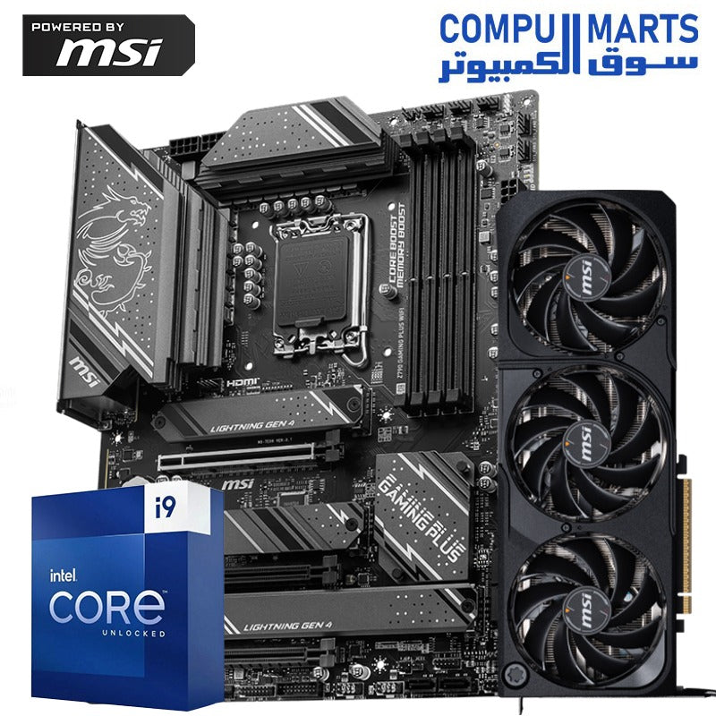 Intel Core i9-14900K – MSI Z790 Gaming Plus WIFI – MSI RTX 5080 SHADOW 3X OC 16GB – Gaming PC Build Egypt