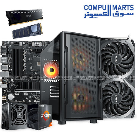 Gaming PC Build – Ryzen 7 5800XT – RTX 3060 12GB – MSI B550M PRO-VDH WIFI – 32GB DDR4 – 500GB NVMe – Cougar Uniface Mini RGB Case