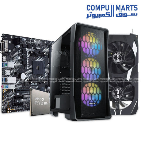 Gaming PC Bundle Ryzen 5 5600 with RTX 3050 or RTX 3060 Graphics – Antec NX360 Case