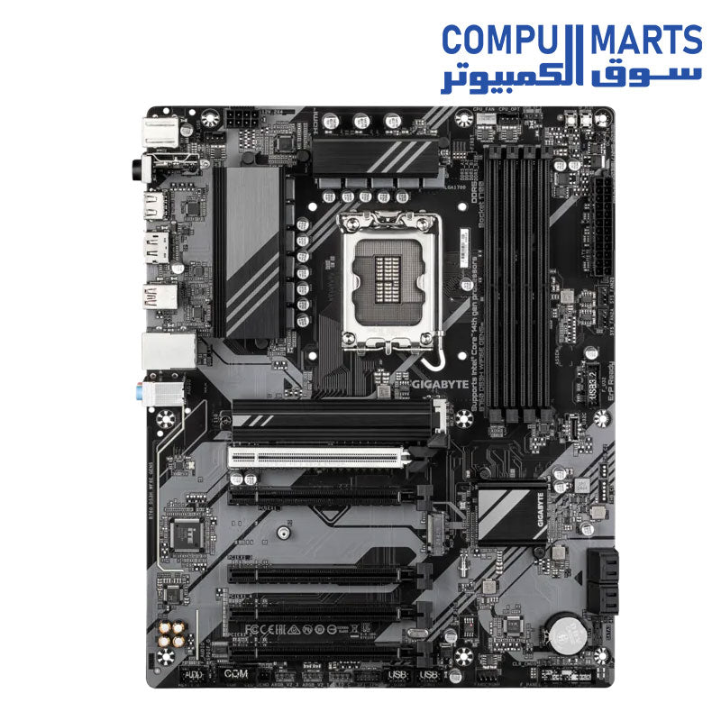 Intel LGA1700 motherboard WiFi 6E AX210 support with DDR5 memory compatibility and ATX form factor available at Compumarts