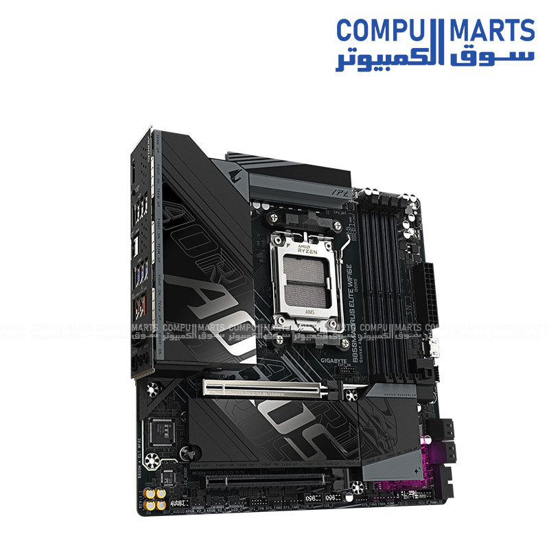 "لوحة أم جيجابايت B850M AORUS ELITE WIFI6E تدعم معالجات AMD سوكيت AM5، DDR5، واي فاي 6E – أفضل مازر بورد للجيمنج في مصر"
