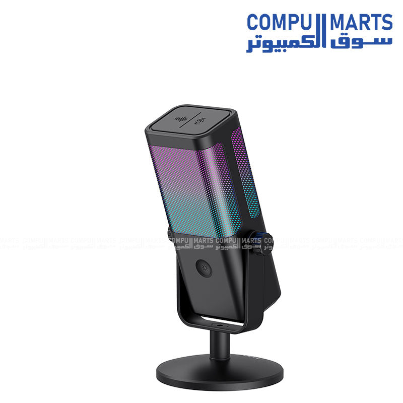 HVGK-GK65-WH Portable RGB Condenser Microphone black