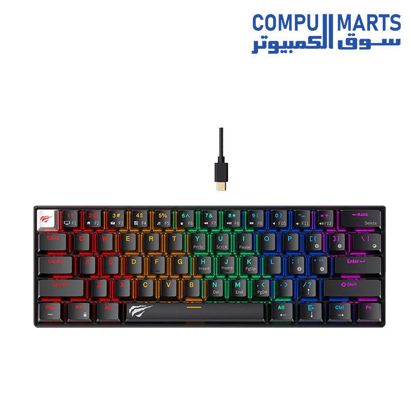 لوحة مفاتيح ميكانيكية HAVIT KB903L بإضاءة خلفية RGB