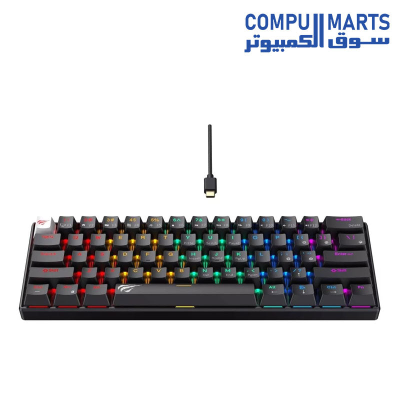 لوحة مفاتيح ميكانيكية HAVIT KB903L بإضاءة خلفية RGB