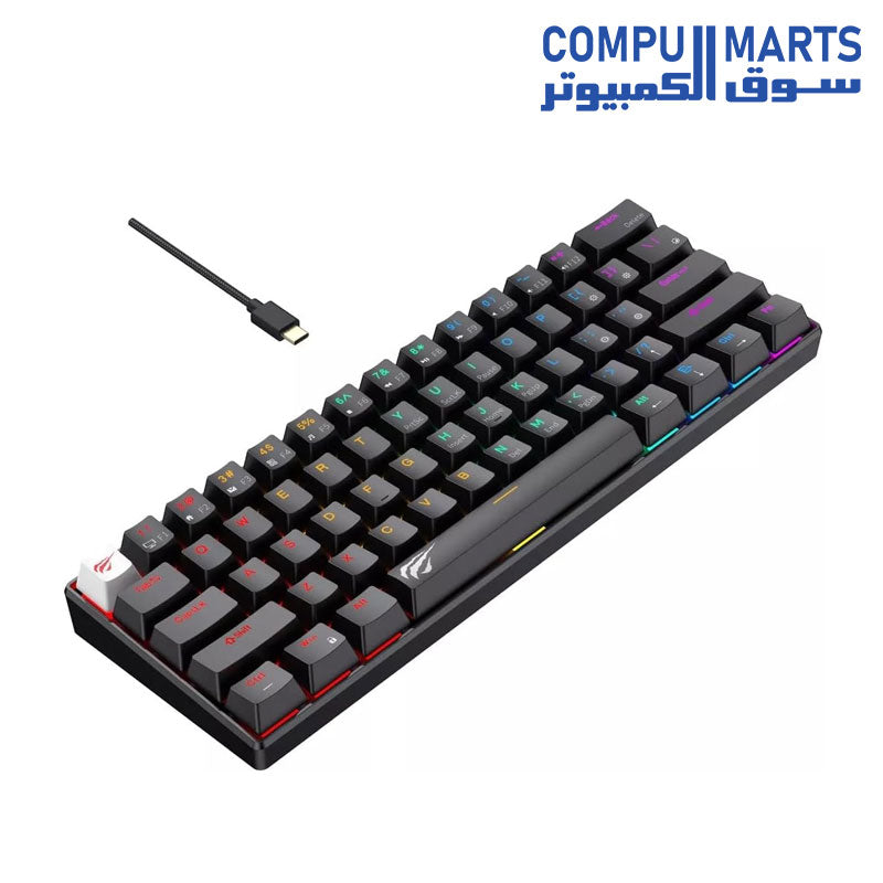 لوحة مفاتيح ميكانيكية HAVIT KB903L بإضاءة خلفية RGB