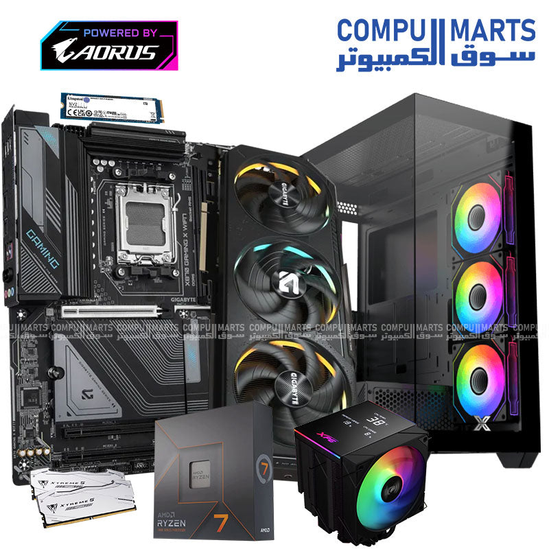 HORUS 1 Gaming PC Bundle – Ryzen 7 7700X / RTX 5070 Gaming OC / 1TB NVMe / X870 WIFI7