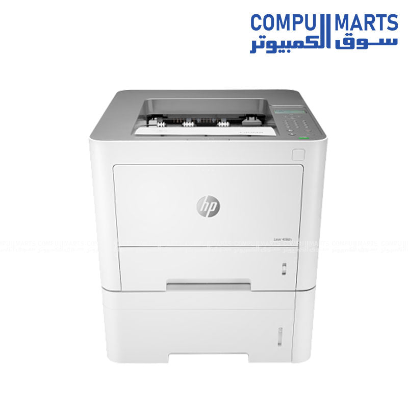 HP Laser 408dn monochrome laser printer front view 40ppm duplex