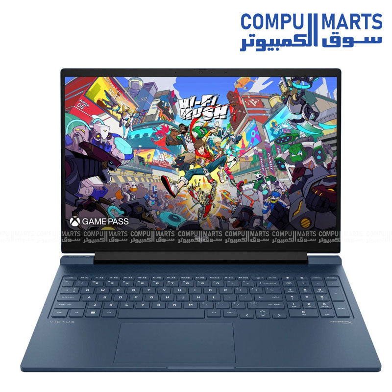 HP Victus 16-r1041nia Gaming Laptop – Intel Core i7-14650HX, RTX 3050 6GB, 16GB DDR5, 512GB SSD, 16.1" FHD 144Hz, DOS – Performance Blue