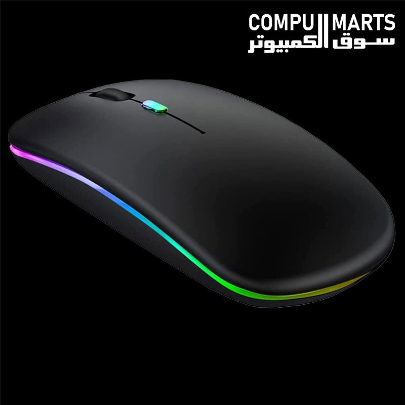 HP W10 rechargeable wireless optical mouse with slim design and multicolour finish