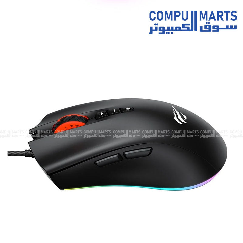 Havit Gamenote MS1040 RGB Gaming Mouse with 8000 DPI and Black color