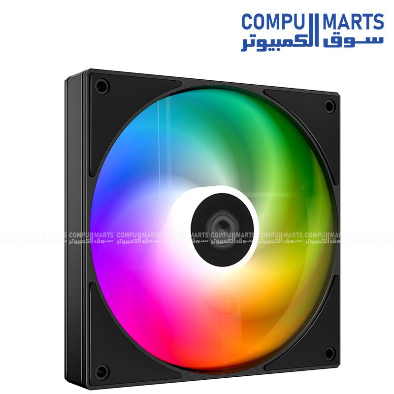 Efficient hydraulic bearing 120mm ARGB PWM cooling fan kit delivering 300±200~2000RPM±10% performance and 27.2dB(A) max noise from Compumarts