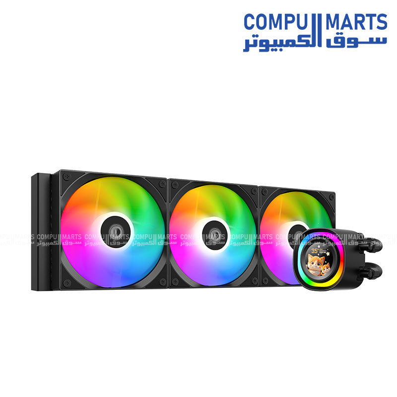 ID-COOLING FX360 LCD WHITE 360mm liquid CPU cooler with 1.48 inch LCD screen 240x240 resolution and 350W TDP compatible with Intel and AMD in Egypt