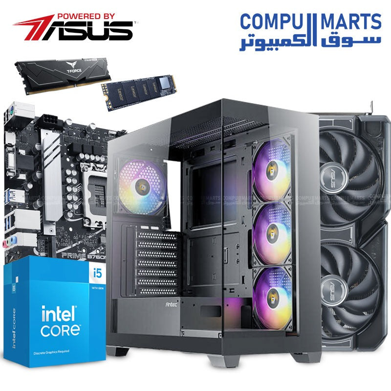Intel Core i5 14400F-ASUS Prime B760M-K-Team Vulcan 32GB 6000 MHz-Lexar NM610PRO M.2-Antec CX300 ARGB Black + Antec Atom Power Supply-ASUS Dual GeForce RTX 4060-ASUS Dual GeForce RTX 4060 Ti OC-ASUS Dual GeForce RTX 4060 Ti EVO-bundle