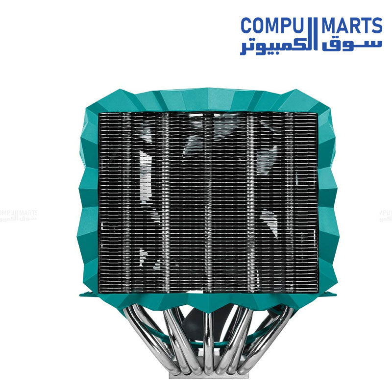 Iceberg Thermal IceSLEET X7 Dual CPU Cooler with 7 heat pipes, nickel-plated twin-tower design, dual ARGB fans, compatible with Intel and AMD including AM5 and LGA1700