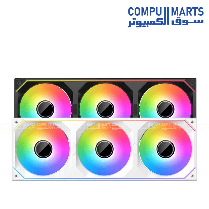 Xigmatek Infinity SF360 Digital ARGB 360mm Fan Kit Black and Arctic White with Infinity Ring LED Display