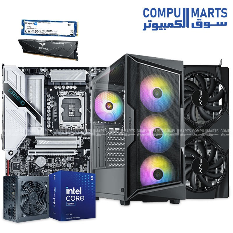 Intel Ultra 5 225F | GIGABYTE B860M Gaming WiFi6 | RTX 5060 Ti 16GB | 1TB NVMe | Antec AX61 + 750W PSU | 16GB / 32GB DDR5 Options