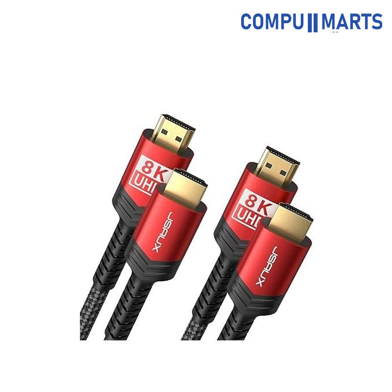 JSAUX CV0011 8K@60Hz HDMI to HDMI Aluminum Alloy Cable RED