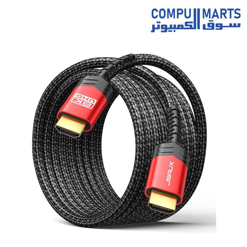 JSAUX CV0011 8K@60Hz HDMI to HDMI Aluminum Alloy Cable RED