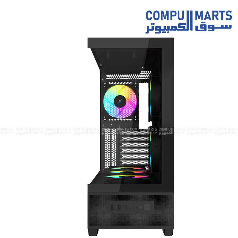 Jupiter II TG E-ATX PC Case with 6 ARGB Fans Control Hub Remote Control Tempered Glass Panels 750W 80 Plus Bronze PSU PCIe 5.0 USB Type-C White