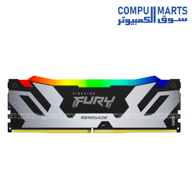 Kingston FURY Renegade RGB 32GB (2x16GB) DDR5 6800MHz CL36 XMP desktop gaming memory kit – ultra-fast DDR5 RAM with RGB lighting and XMP support for extreme gaming performance in Egypt.