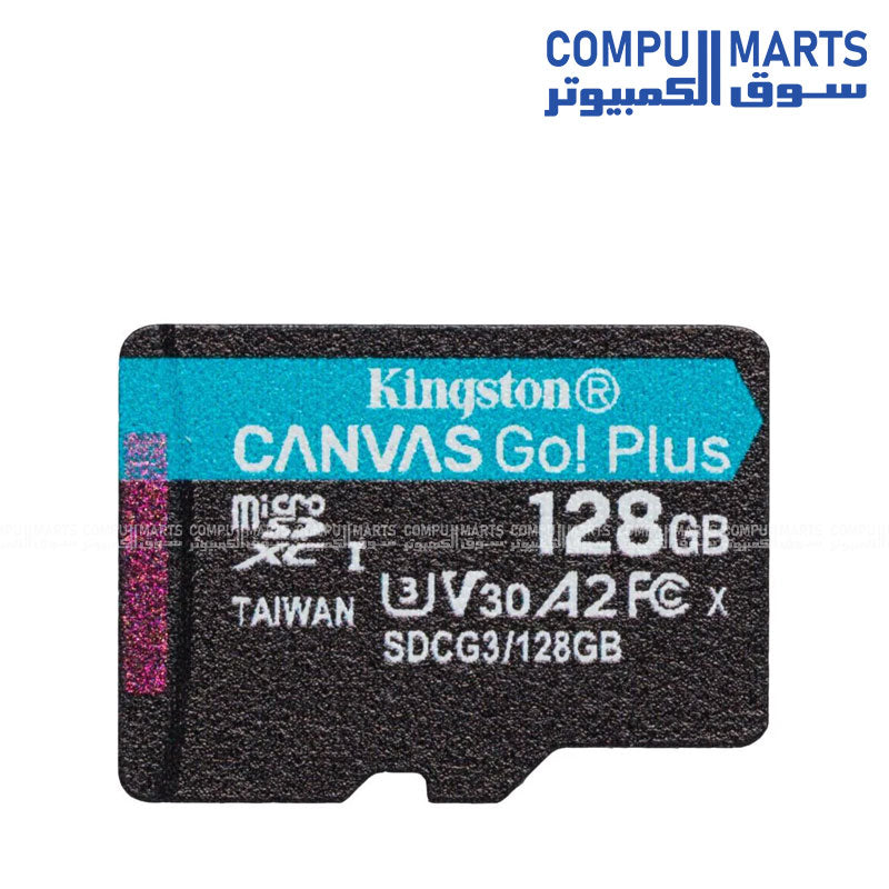 Kingston 128GB microSDXC Canvas Go Plus 170R A2 U3 V30 Memory Card Single Pack – High-Speed Storage for Cameras, Drones & Mobile Devices in Egypt