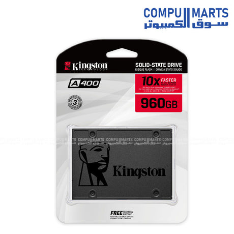 Kingston A400 960GB 2.5 Inch SATA Internal SSD Solid State Drive - SA400S37/960GB
