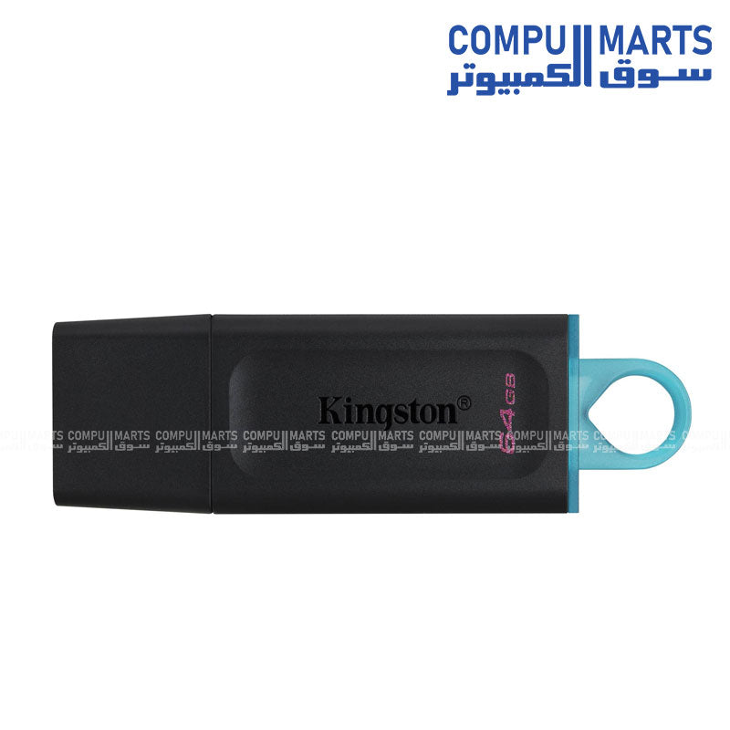 Kingston DataTraveler Exodia 256GB USB 3.2 flash drive in black and pink color, compact design with protective cap, ideal for fast data transfer and storage.