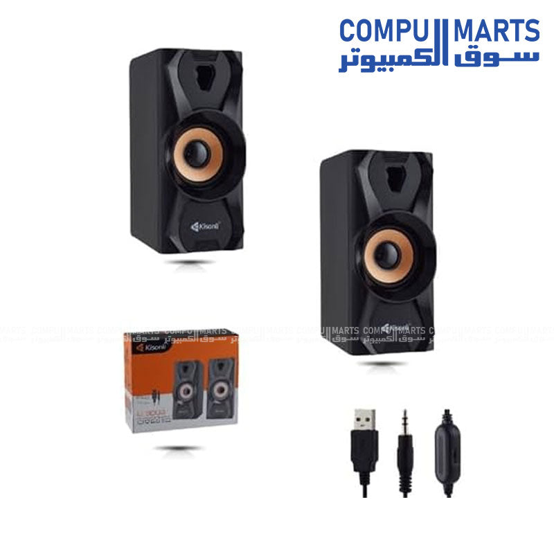 Kisonli AC-9003 portable stereo speaker with LED light for music in Egypt