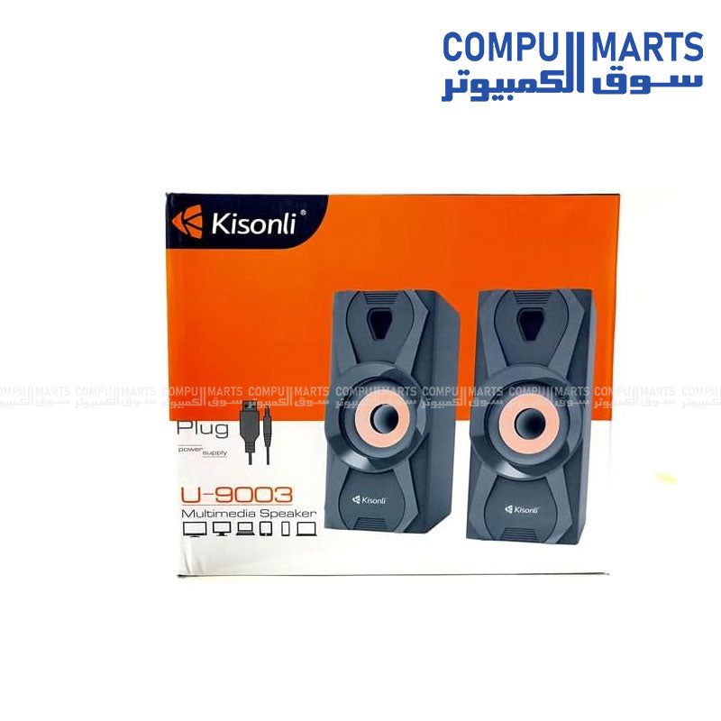 Kisonli AC-9003 portable stereo speaker with LED light for music in Egypt